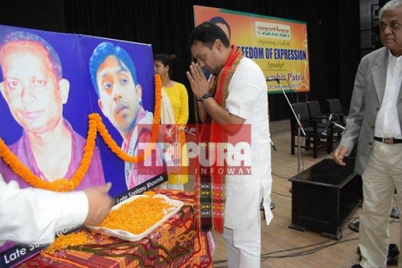 Sambit Patra addresses in 'Freedom of  Expression' workshop